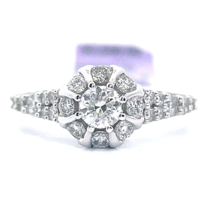 1 Carat Diamond Wreath Cluster Pav�Ring in White Gold VIDEO