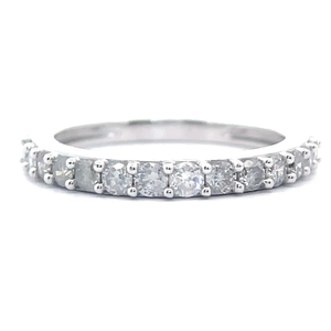 NEW 1 Carat Diamond Half Eternity Ring in White Gold