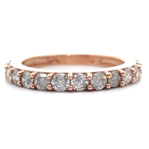 Timeless 1 Carat Diamond Half Eternity Ring in Rose Gold