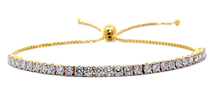 NEW Beautiful 2 Carat Diamond Half Tennis Adjustable Bolo Bracelet