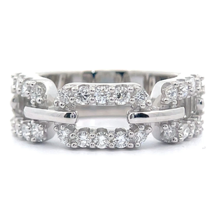 NEW Chic 1.03 Carat Pav�Diamond Chain Link Stacking Ring VIDEO