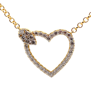 NEW 1.33 Carat Pav�Diamond Open Heart Halo Pendant Necklace