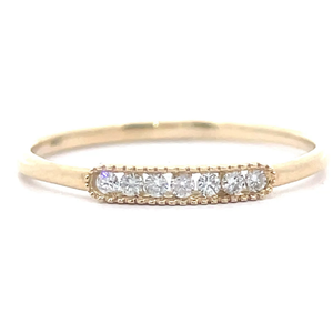 NEW 0.10 Carat Pav�Diamond Super-Slim Stacking Ring in 14k Yellow Gold