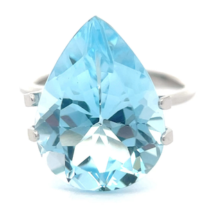 9.28 Carat Blue Topaz Pear Faceted Shape VIDEO