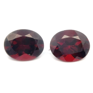 6.30 Carat Garnet Standard 10x8mm Oval Faceted Cut - Set of 2 Loose Stones