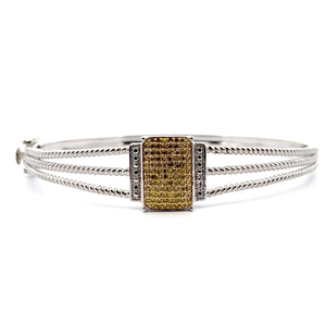 Pav�Fancy Yellow Diamond Triple Rope Bangle Bracelet VIDEO