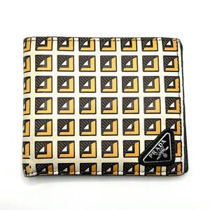 Prada Ivory x Multicolor Leather Bifold Wallet - Pre-Owned Retail $600