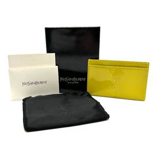 Yves Saint Laurent Yellow Patent Leather Card Case - Pre-Owned Retail $500