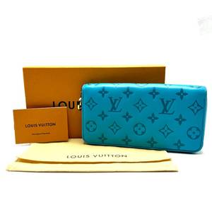 Louis Vuitton Blue Monogram Embossed Coussin Zippy Wallet with Box - Pre-Owned Retail $1,305