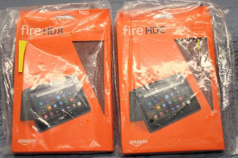 lot P-187 image: Set of 2 Amazon Fire HD 8 Tablet Covers - Fits 10th Generation