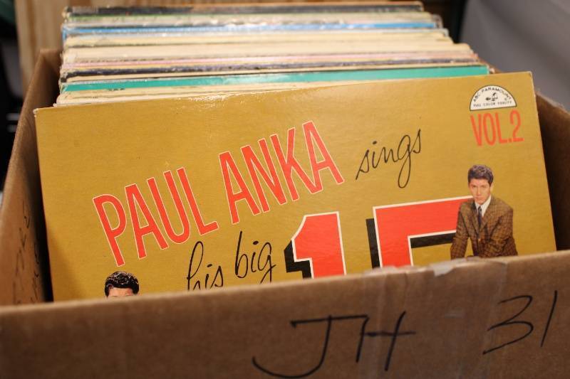 lot P-218 image: Collection of 4 Vintage Vinyl Records Paul Anka, Jeannie C. Riley, Tom Jones, Flash-Back Greats