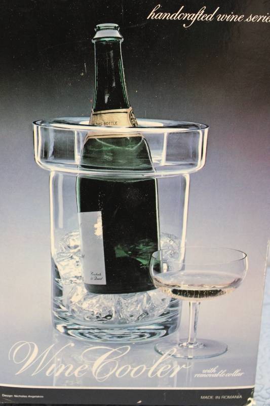lot P-244 image: Colony Handcrafted Glass Wine Cooler with Ice Holder