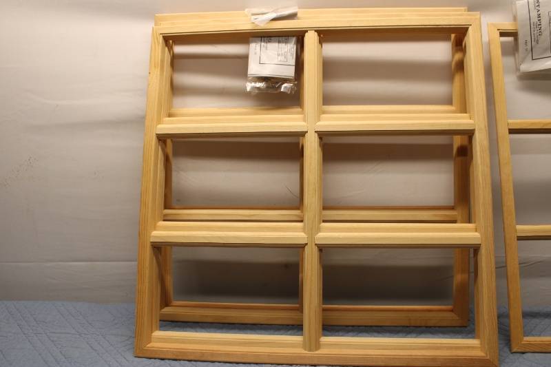 lot P-358 image: Set of 3 Wooden Window Frames with Hardware