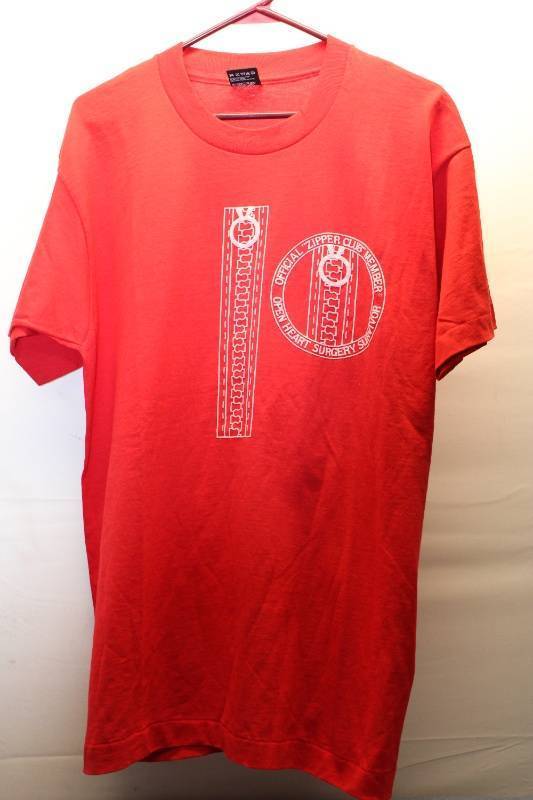 lot P-431 image: Official Zipper Club Member Open Heart Surgery Survivor Red T-Shirt