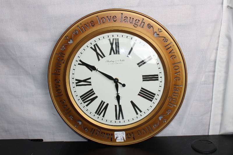 lot N-16 image: Live Love Laugh Wall Clock with Black Roman Numerals