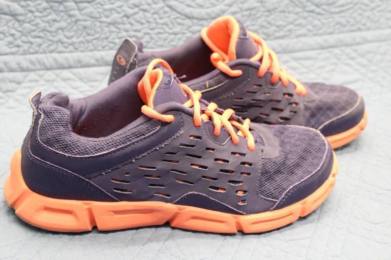 lot N-66 image: Athletic Sneakers in Navy with Orange Accents Womens Size 10