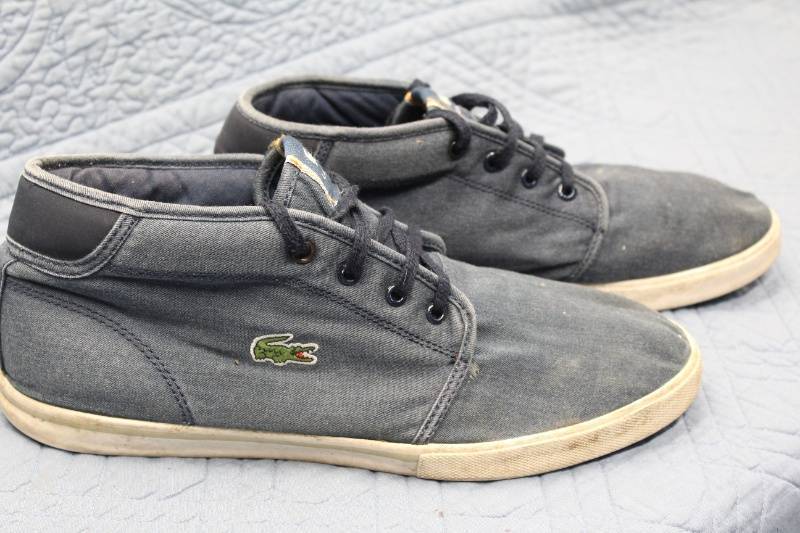 lot N-92 image: Lacoste Casual Canvas High-Top Sneakers, Size 10