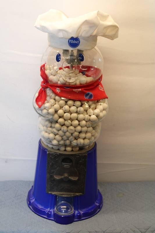 lot 118 image: Vintage Pillsbury Doughboy Gumball Machine with Plastic Base