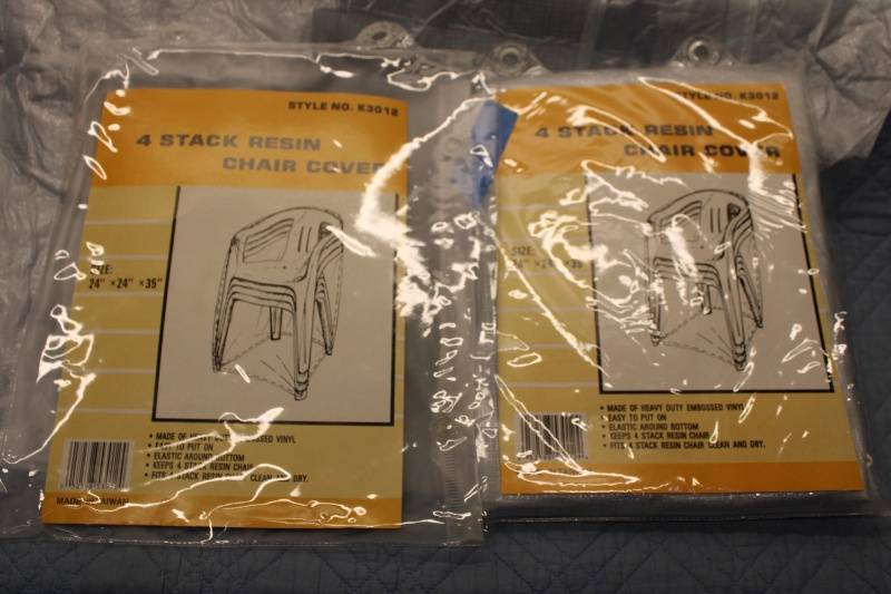 lot 381 image: Set of 4 Heavy Duty Resin Chair Covers  24 x 24 x 35