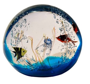 lot 39 image: Elio Raffaeli Italian Murano Handblown Glass Colorful Aquarium Sculpture