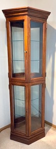 lot 200H image: Vintage Hexagon Curio Cabinet