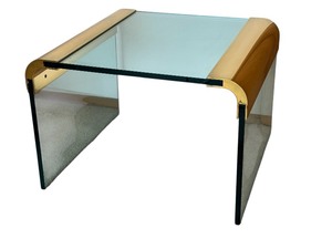 lot 103 image: Mid Century Modern Waterfall Glass Accent Table