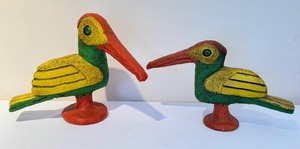 lot 229 image: Pair of Vintage Mid Century Colorful Birds by Jaru