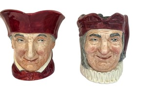 lot 234 image: Vintage Royal Doulton The Cardinal Toby Mug and Vintage Royal Doulton Simon the Cellarer Toby Mug