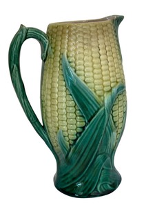 lot 398A image: Vintage Majolica Corn Cob Pitcher