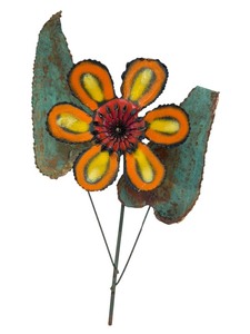 lot 232 image: Vintage Curtis Jere Enameled Metal Flower