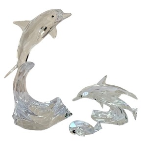 lot 401A image: Swarovski Dolphin Crystal Figurines and Miniature Crystal Whale Figurine