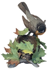 lot 41A image: Boehm Limited Edition Signed Robin Turdus Migratorius Bird Porcelain Figurine