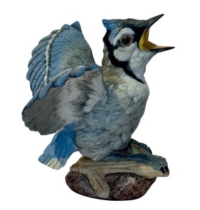 lot 153A image: Boehm Fledging Blue Jay Porcelain Figurine