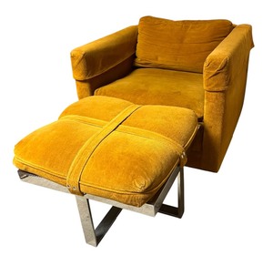 lot 34K image: Vintage Mid Century Modern Swaim Designs Chair with Ottoman