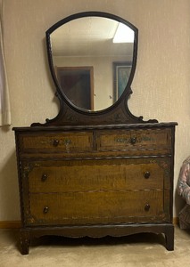 lot 175 image: Vintage Victorian Style Dresser with Floral Accents