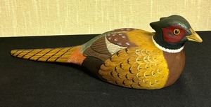 lot 180 image: Pete Laub Hand Carved Wooden Pheasant Figurine