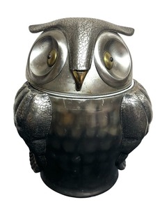 lot 184 image: Vintage Seymour Mann Italian Pewter Tone Ice Bucket  Mid Century Owl Ice Bucket