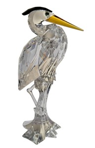 lot 211 image: Retired Swarovski Silver Heron Feathered Beauties Crystal Figurine 6H 7670