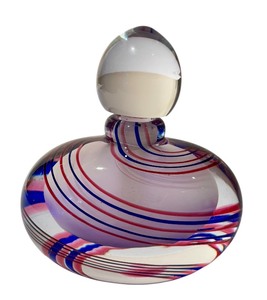 lot 212 image: Handblown Artisan Art Glass Dabber  Perfume Bottle  Murano Style Hand Blown Art Glass Perfume Bottle