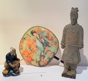 lot 241 image: Asian Collectibles including a Chinese Warrior Figurine