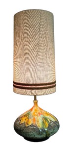 lot 23 image: Awesome Mid Century Drip Glaze Lamp