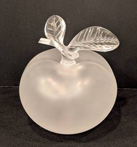 lot 93 image: Lalique Grand Pomme Crystal Perfume Bottle