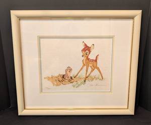 lot 36A image: Limited Edition Ollie Johnston Bambi and Gopher Lithograph