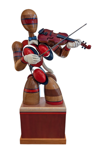 Life Size Second Fiddle Very Large Wood and Acrylic Sculpture by Daniel Meyer