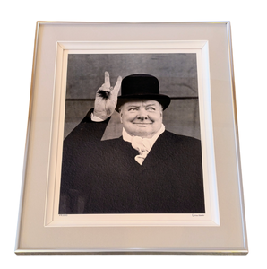lot 104 image: Alfred Eisenstaedt Framed Winston Churchill Silver Gelatin Print