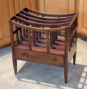 lot 106 image: Vintage Mahogany Wood Magazine Rack