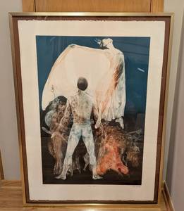 lot 109 image: The Poet Large Framed Lithograph by G. H. Rothe