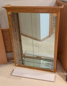 lot 306H image: Oak Hanging Wall Display Case