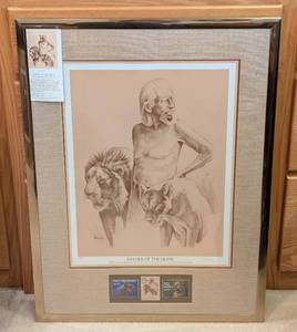 lot 320HH image: Father of the Lions Framed Print by Bryan Moon