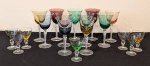 lot 325 image: Colorful Twisted Stem Glassware